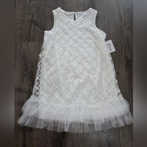 Girls sleeveless white dress size 8 NWT
